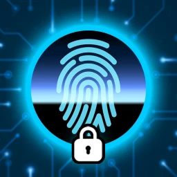 Symbol von Fingerabdruck-App-Sperre
